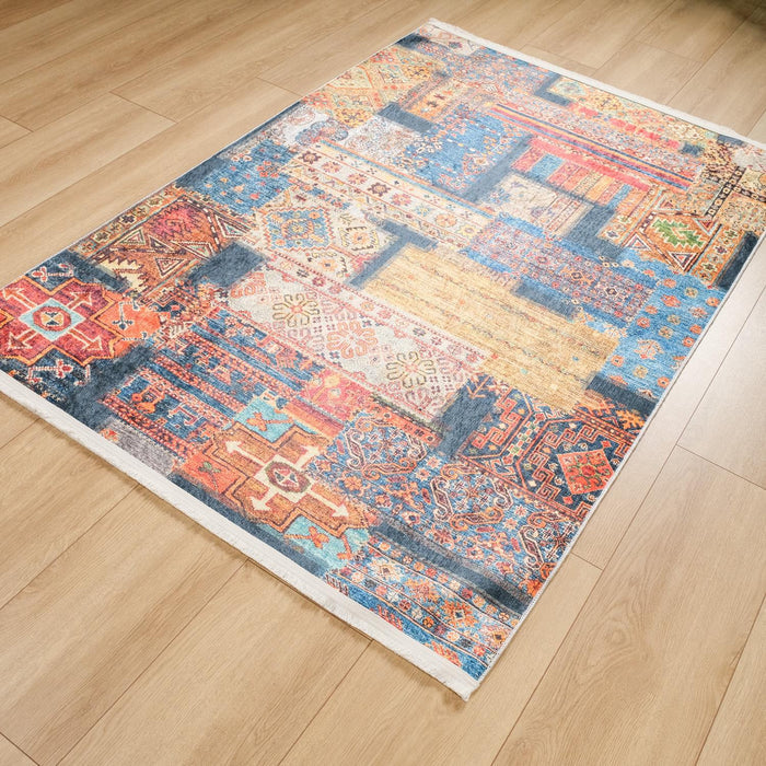 Siesta Neo Serisi Patchwork Desenli Dijital Baskı Halı, rengarenk, 120x180 cm — Halıcızade