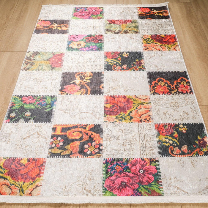 Siesta Neo Serisi Patchwork Desenli Dijital Baskı Halı — akrilik
