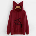 Sleepy Cat Ears Printed Hoodie