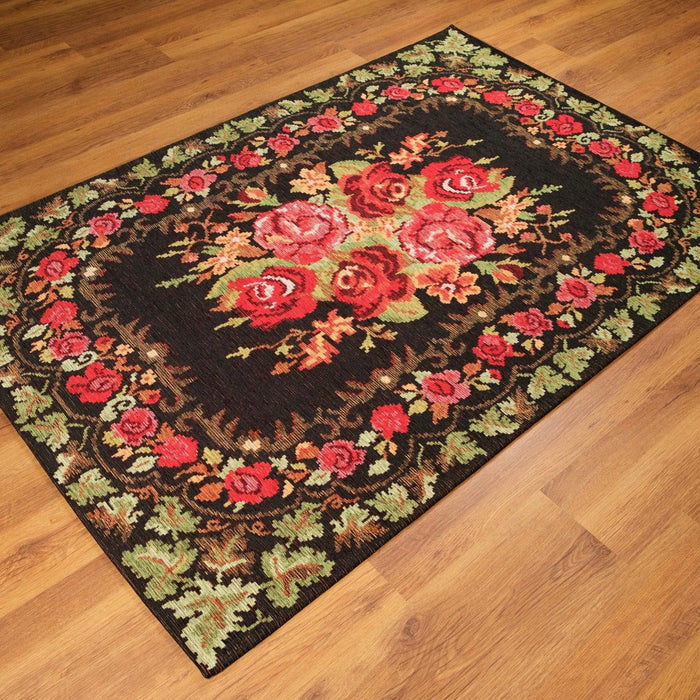 Smart Serisi Karabağ Desenli Makine Dokuma Halı, siyah, 120x180 – 135x200 cm — Halıcızade