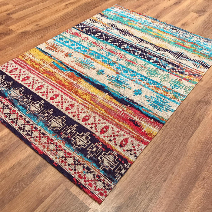 Smart Serisi Soyut Desenli Makine Dokuma Halı, rengarenk, 120x180 cm — Halıcızade