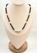 Smoky Quartz + Moonstone + Sterling Silver + 14k Gold Necklace