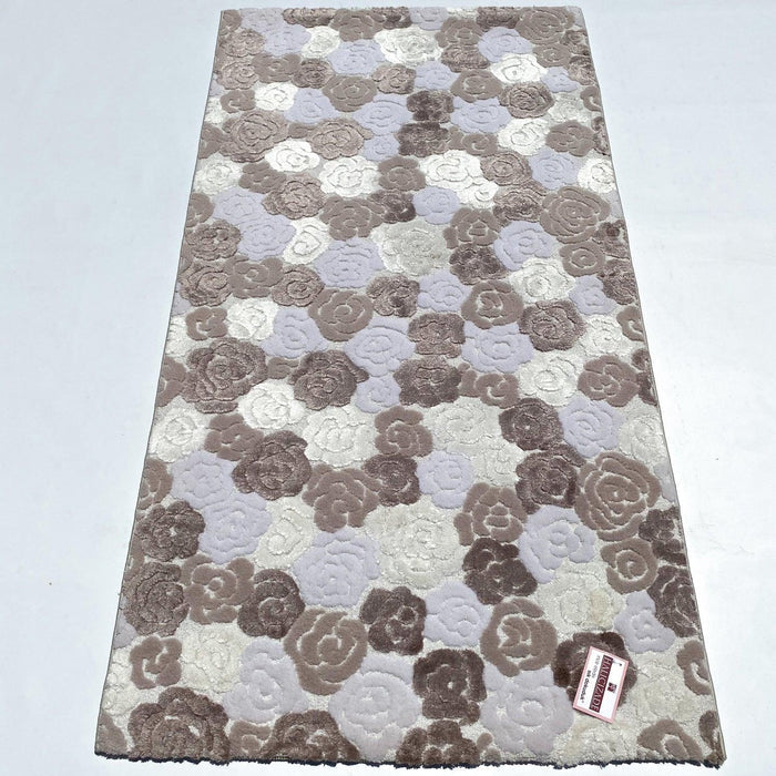 Soft Line Serisi Çiçek Desenli Makine Dokuma Halı — 80x150 cm