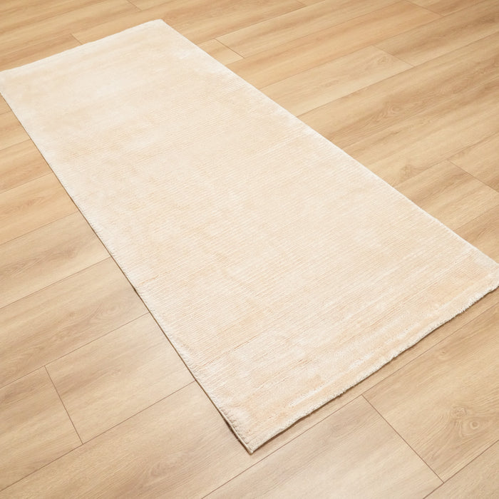 Soft Line Serisi Çizgi Desenli Krem Bambu Halı, 80x200 cm — Halıcızade