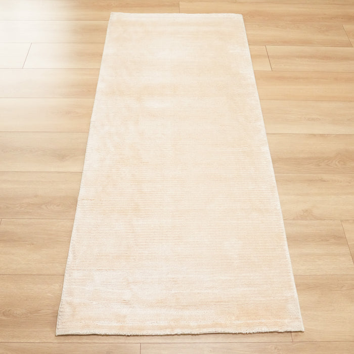 Soft Line Serisi Çizgi Desenli Krem Bambu Halı — makine dokuma