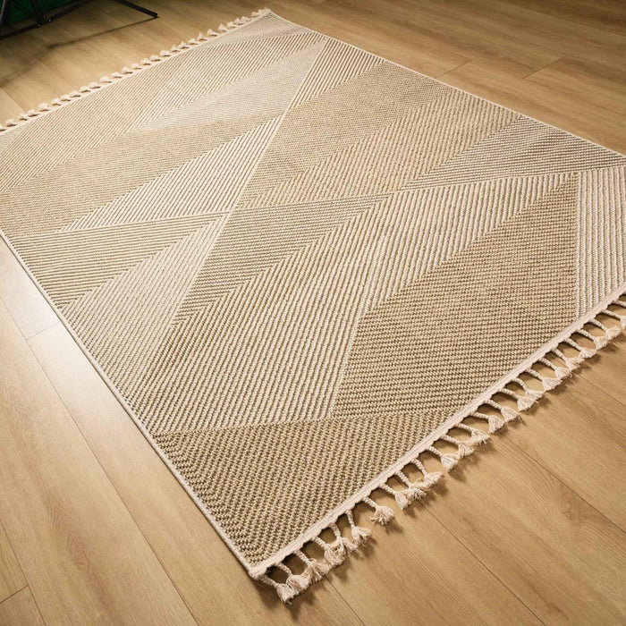Soho Serisi Geometrik Desenli Makine Dokuma Halı, krem, 80x150 – 200x290 cm — Halıcızade