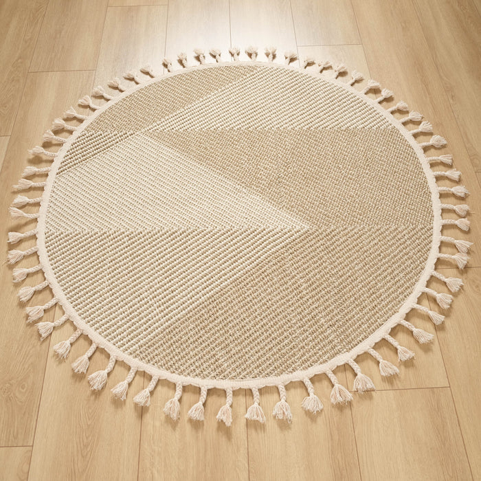 Soho Serisi Geometrik Desenli Makine Dokuma Halı, krem, 120x120 – 160x160 cm — Halıcızade