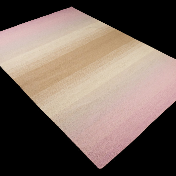 Soyut Desenli El Dokuma Pembe Genç Odası Kilim — balkon halısı