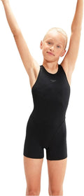 Speedo Girl's Endurance+ Legsuit Swimsuit, Black, 15-16 Years