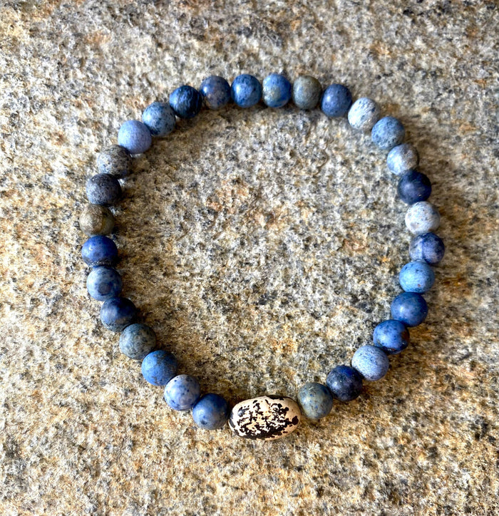 STRENGTH + COURAGE Lapis Lazuli Mala Bracelet • Mens Jewelry • Yoga Jewelry • Mens Gift • Unisex Bracelet • Father’s Day Gift
