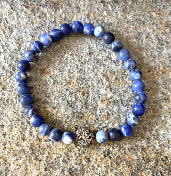 STRENGTH + COURAGE Lapis Lazuli Mala Bracelet • Mens Jewelry • Yoga Jewelry • Mens Gift • Unisex Bracelet • Father’s Day Gift