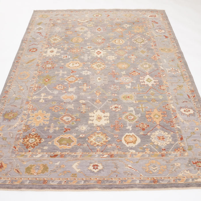 Tempus Serisi Uşak Desenli Gri Vizon Yün Tezgah Dokuma Halı — 80x150, 80x200, 80x300, 130x190 cm