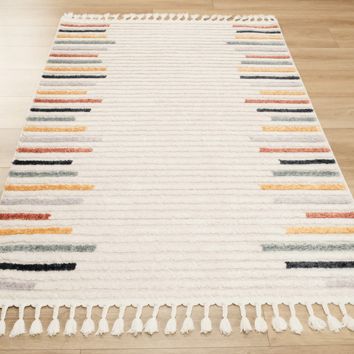 Terazzo Serisi Çizgi Desenli Makine Dokuma Akrilik Halı — 120x180 cm