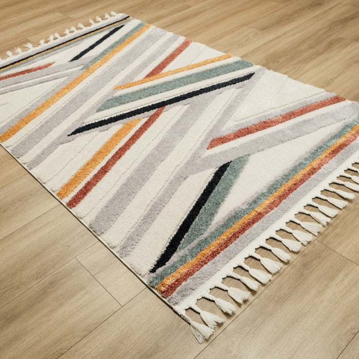 Terazzo Serisi Geometrik Desenli Makine Dokuma Halı, rengarenk, 120x180 – 160x230 cm — Halıcızade