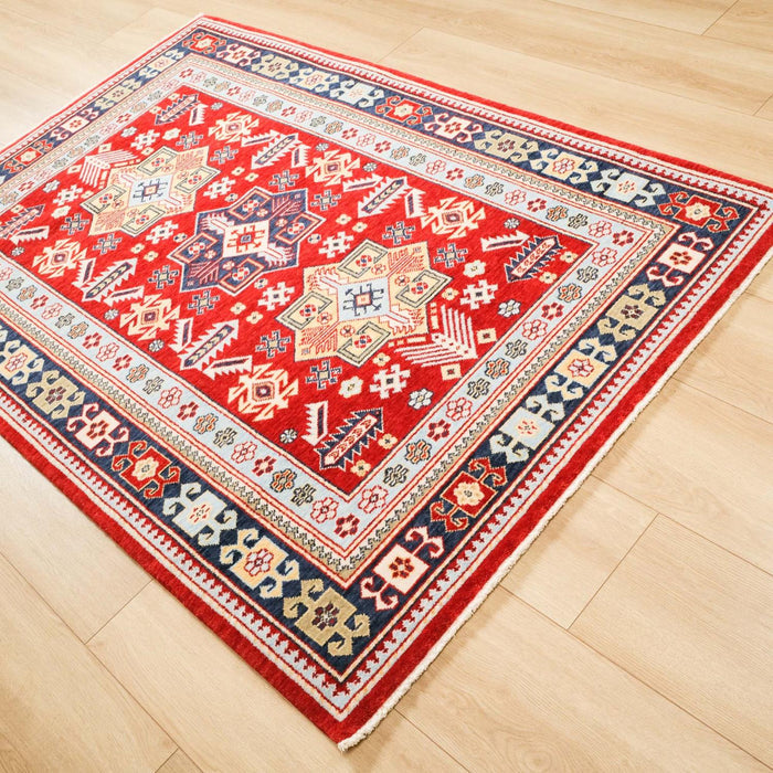 Tezgah Dokuma Anadolu Desenli Rengarenk Halı, 133x190 cm — Halıcızade