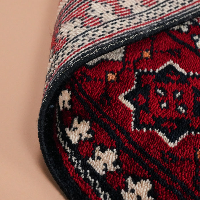 Tezgah Dokuma Tencel Bordo Seccade Halı — bambu
