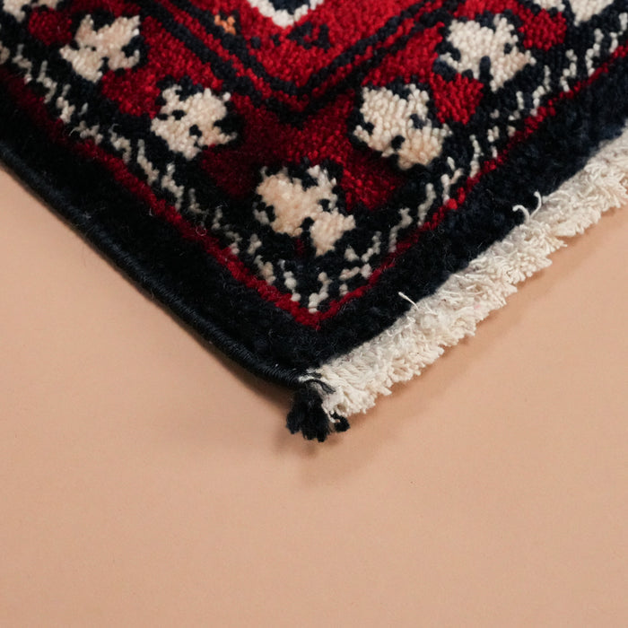 Tezgah Dokuma Tencel Bordo Seccade Halı — doğal elyaf