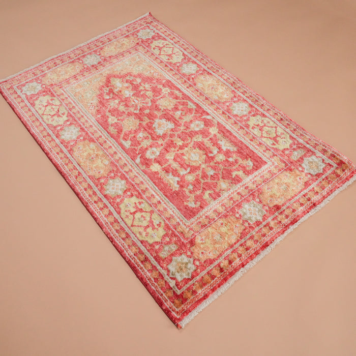 Tezgah Dokuma Tencel Kırmızı Seccade Halı, 80x120 cm — Halıcızade