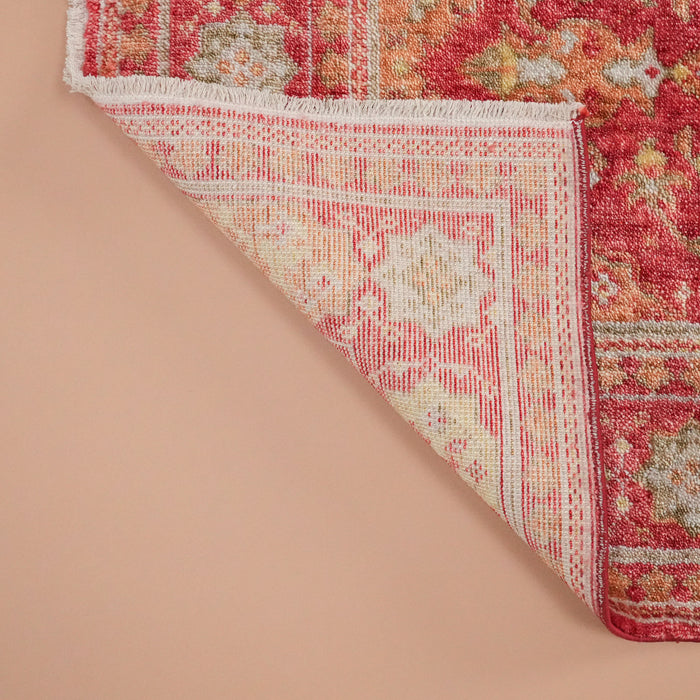 Tezgah Dokuma Tencel Kırmızı Seccade Halı — doğal elyaf