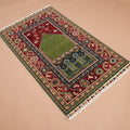 Tezgah Dokuma Yün Yeşil Seccade Halı, 80x130 cm — Halıcızade
