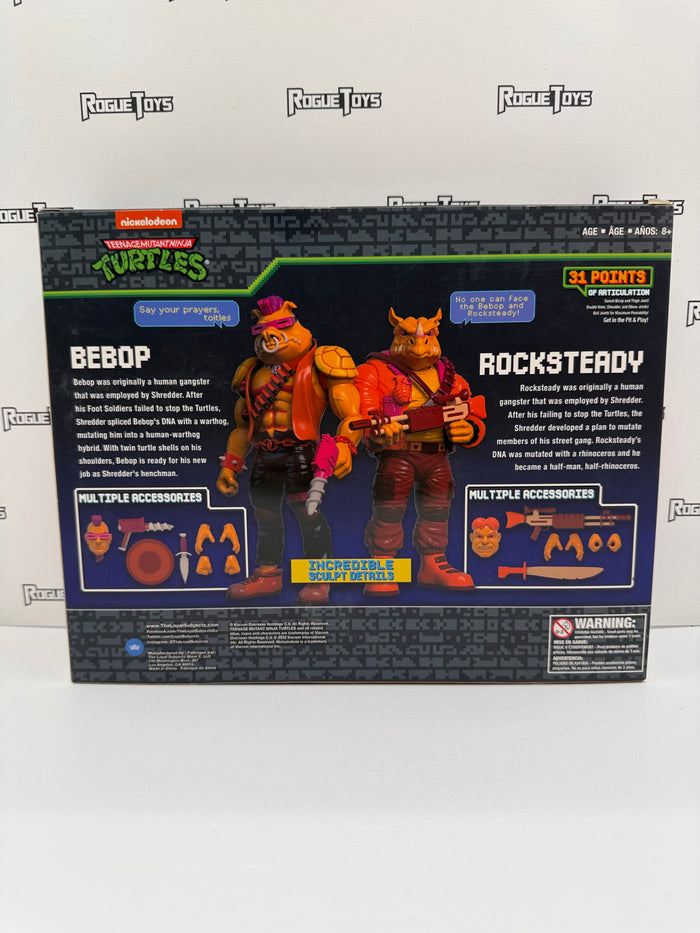 The Loyal Subjects BST AXN Nickelodeon Teenage Mutant Ninja Turtles (TMNT) Bebop (Arcade Flashing) & Rocksteady (Arcade Flashing