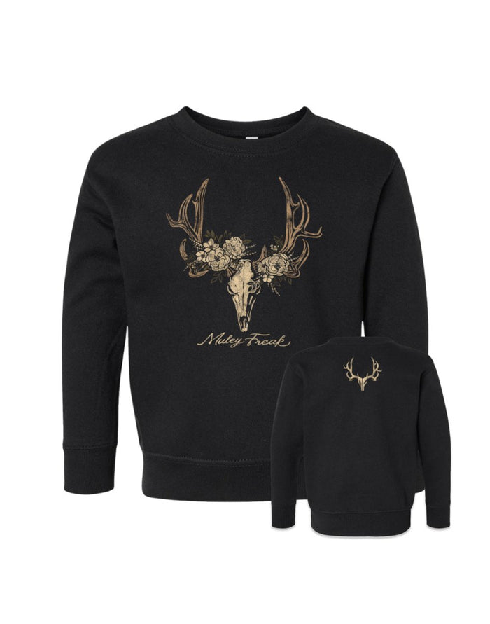 Toddler Floral Skull Sweater - Muley Freak