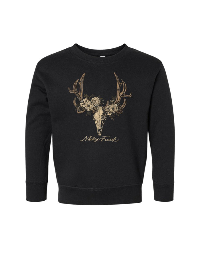 Toddler Floral Skull Sweater - Muley Freak