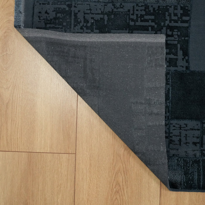 Torıno Serisi Geometrik Desenli Antrasit Halı — modern tasarım