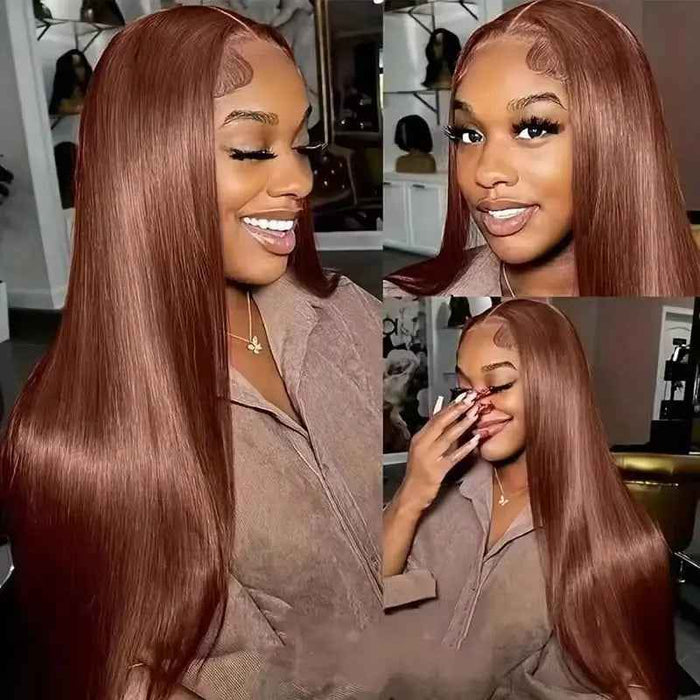 13x4 HD Brown Lace Front Wig – Brazilian Virgin Hair