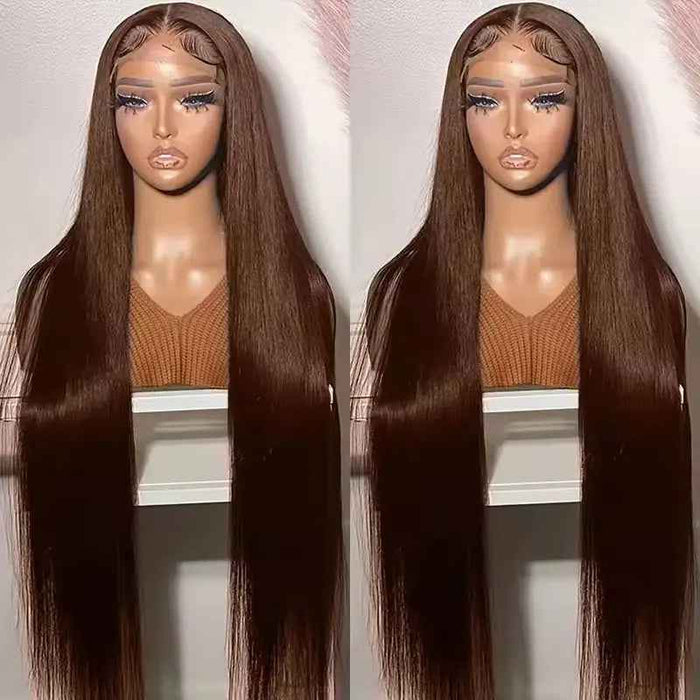 13x4 HD Brown Lace Front Wig – Brazilian Virgin Hair