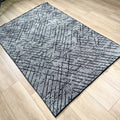 Tribal Serisi Geometrik Desenli Makine Dokuma Halı, gri, 80x150 – 200x290 cm — Halıcızade