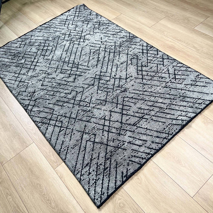 Tribal Serisi Geometrik Desenli Makine Dokuma Halı, gri, 80x150 – 200x290 cm — Halıcızade