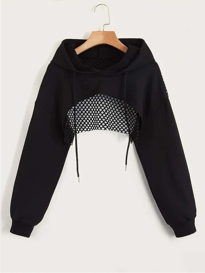 Ultra Cropped Mesh Hoodie