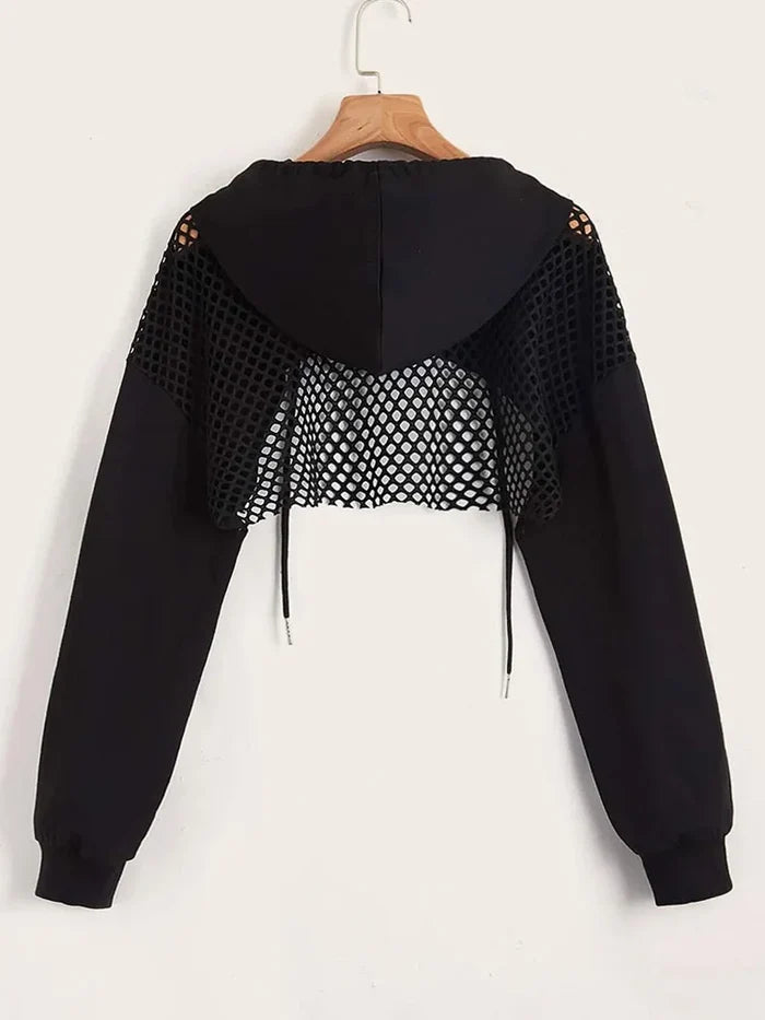 Ultra Cropped Mesh Hoodie