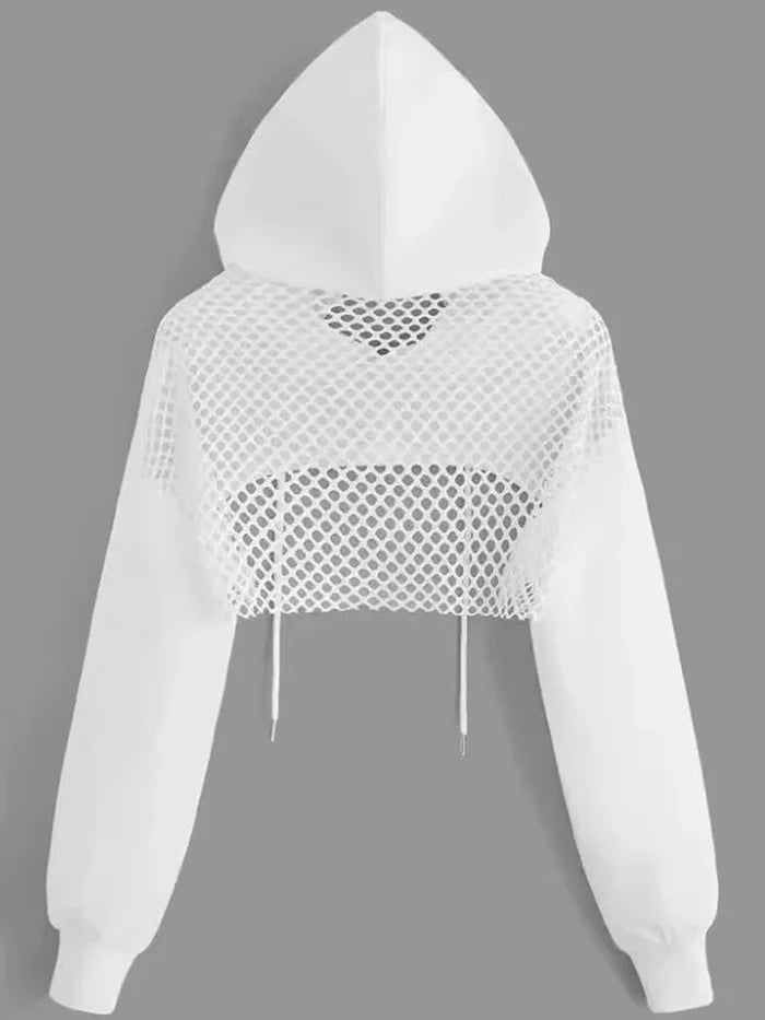Ultra Cropped Mesh Hoodie