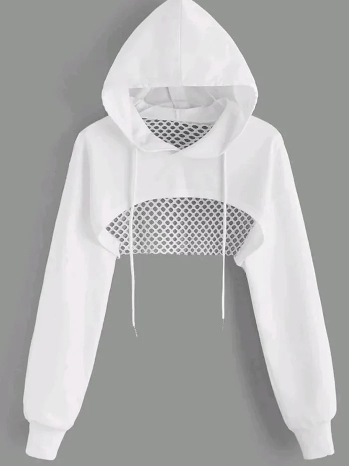 Ultra Cropped Mesh Hoodie