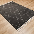 Urban Serisi Geometrik Desenli Siyah Sentetik Halı, 120x180 – 160x230 cm — Halıcızade