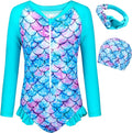 Vine Girls Swimsuit One Piece Swimwear Long Sleeve