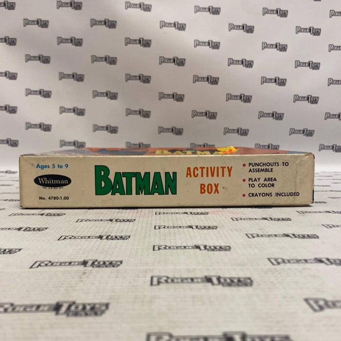 Whitman Batman Activity Box (Missing 11 of 25 Card Stands, Missing Penguin + Original Crayons - Rogue Toys