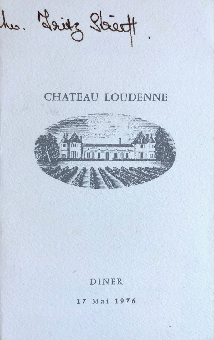 (Wine) Chateau Loudenne. Diner 17 Mai 1976.