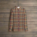 Women's Classic Button-Up Gold Plaid Shirt - Cozy Corner