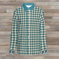 Women's Classic Turquoise Plaid Button-Up Shirt - Cozy Corner