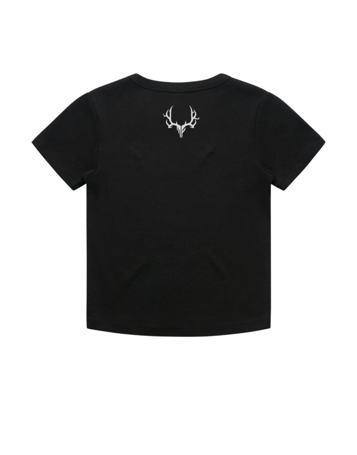 Womens Cursive Fitted Tee - Muley Freak