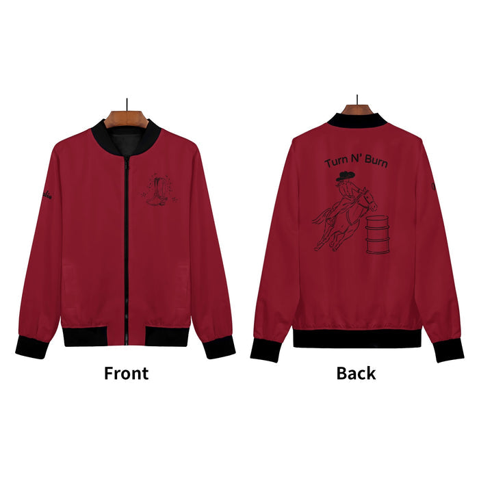 Womens Personalized Turn N Burn Bomber Jacket - Cozy Corner