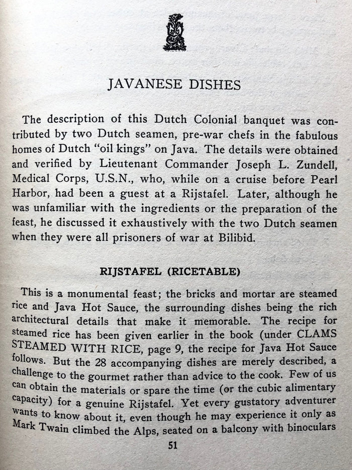 (WWII) Co. Halstead C. Fowler & Dorothy Wagner. Recipes Out of Bilibid.