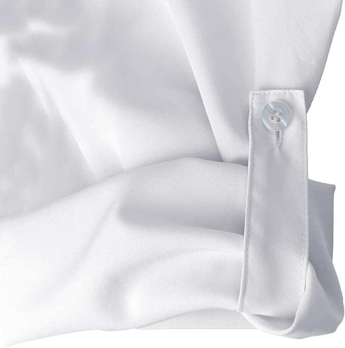 YAOHUOLE Men's Kaftan Abaya Thobe Button Up Long Sleeve Muslim Thobe Side Split Casual Abaya Robe White M