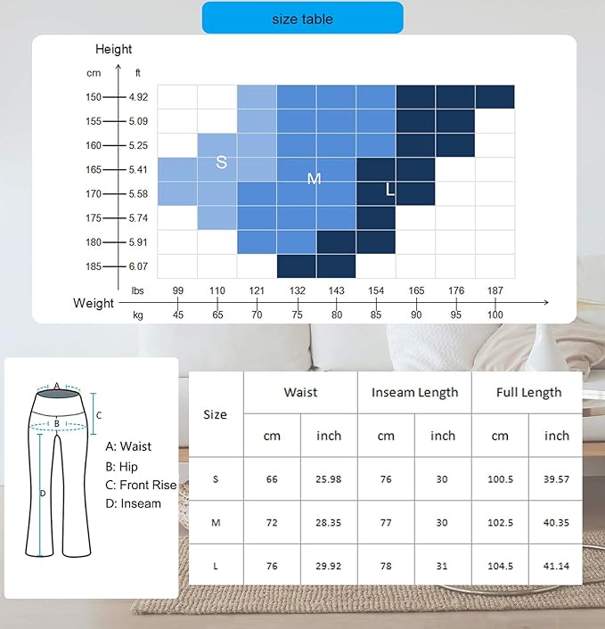 YUSHOW Flare Trousers Women Bootcut Yoga Pants High Waist Workout Bootleg Pants Black