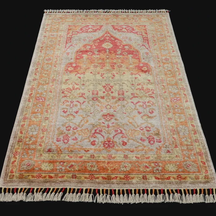 Zade Serisi Rengarenk Tezgah Dokuma Halı Seccade — 80x130 cm