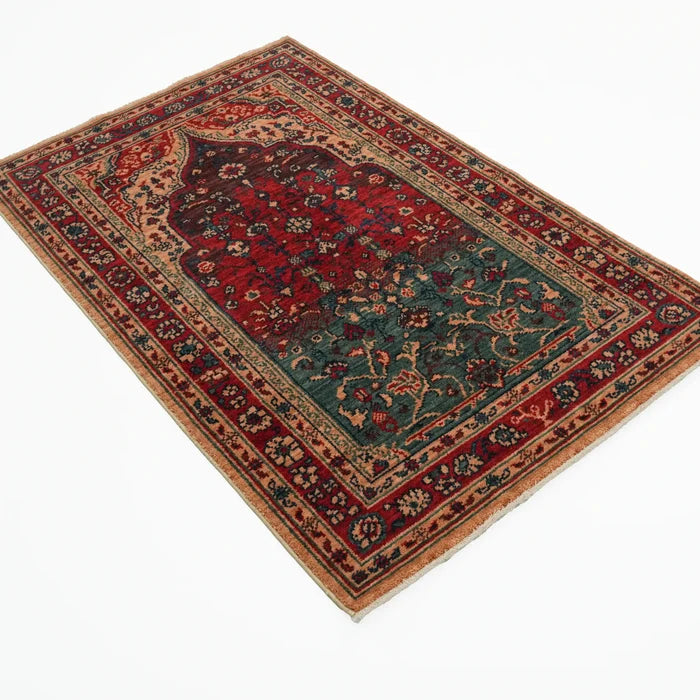 Zade Serisi Rengarenk Yün Tezgah Dokuma Halı Seccade, 80x130 cm — Halıcızade