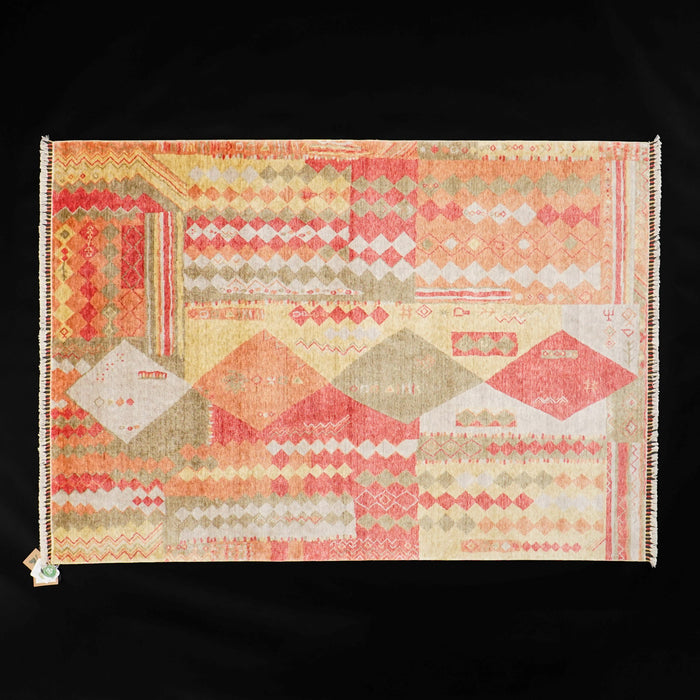 Zara Serisi Patchwork Desenli Tezgah Dokuma Halı — modern tasarım